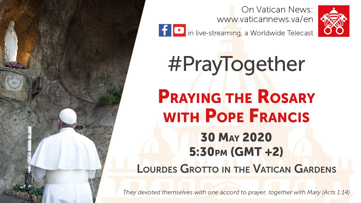 Pray the Rosary with Pope Francis on May 30, 2020